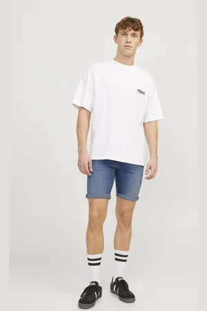 JACK & JONES Mens Slim Fit Rolled Hem Denim Shorts