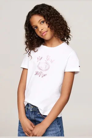 Tommy Hilfiger Girls Regular Fit NY Foil 100% Cotton T-Shirt