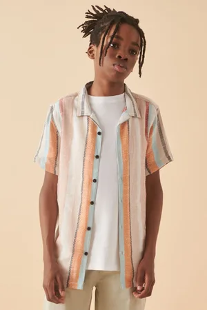 Next Boys Multi Short Sleeves Textured Stripe Shirt (3-16yrs)