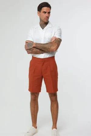 Harry Brown Decorate Cotton Linen Blend Shorts 28