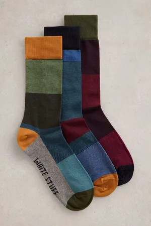 White Stuff Mens Striped Ankle Socks 3 Pack