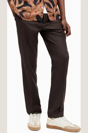 AllSaints AllSaints Brown Thorpe Regular Fit Trousers 34W x 31L (UK 34 R)