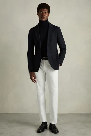 Reiss Mens Pitch Slim Fit Washed Cotton Blend Chinos
