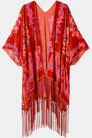 Joe Browns Womens Floral Devoré Tassel Kimono