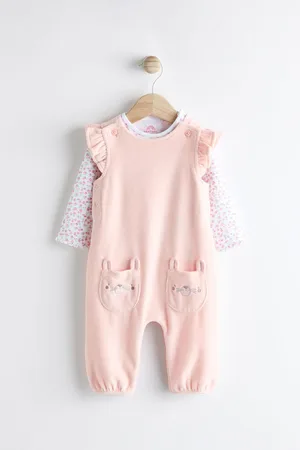 Next Pink Baby Dungarees and Longsleeve Bodysuit Set (0mths-2yrs) 1.5