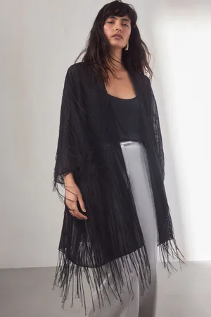 Next Womens Fringe Longline Kimono