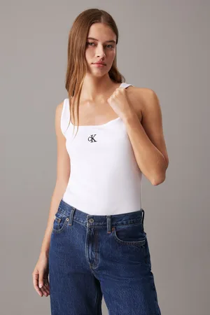 Calvin Klein White Rib Tank Top L