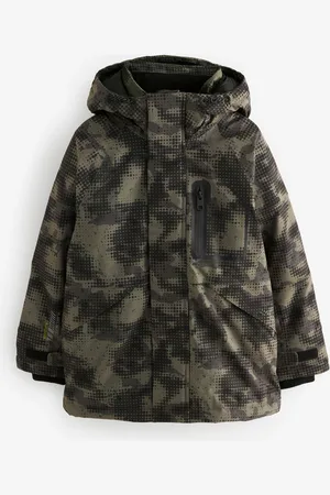Next Boys Neutral Abstract Camo Heavyweight Waterproof Jacket (3-16yrs)