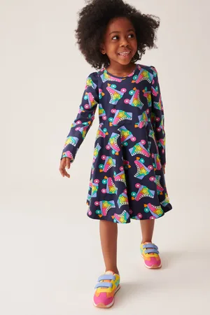 Little Bird Girls Navy Long Sleeve Skater Dress