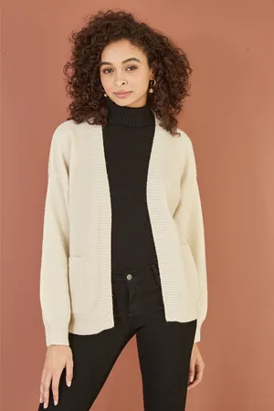 Yumi Womens Metallic Slouchy Cardigan With Pockets