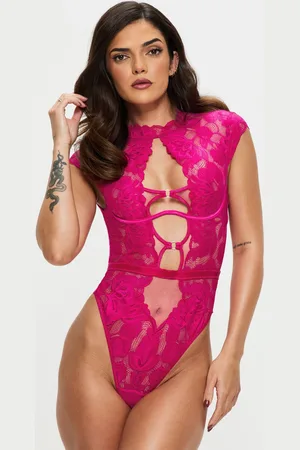 Ann Summers Pink Enchant Lace and Mesh Body S