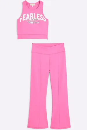River Island Girls Girls Active Crop Top and Leggings Set