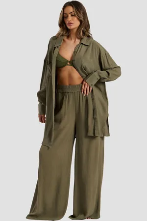 South Beach Womens Oversized Crinkle Viscose Beach Shirt