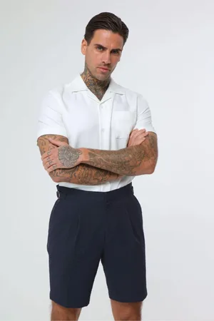 Harry Brown Deakin Cotton Linen Seersucker Shorts 32