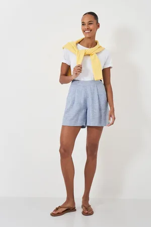 Crew Clothing Company Womens 100% Linen Blend Shorts