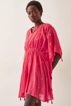Monsoon Orange Palm Embroidered Kaftan One