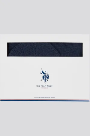 U.S. Polo Assn. Mens U. S. Polo Assn. Mens Luxury Rib Knit Beanie And Scarf Box Set