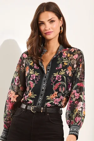 Lipsy London Womens Long Sleeve Grandad Collar Blouse