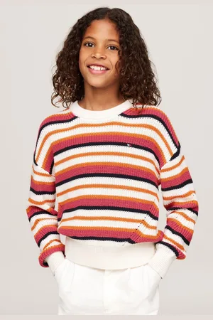 Tommy Hilfiger Girls Essential Stripe 100% Cotton Sweater