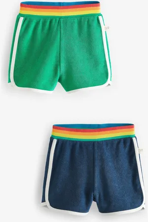 Little Bird Girls /Navy 100% Cotton Towelling Shorts 2 Pack