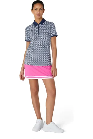 Original Penguin Womens Geo Print Short Sleeve Polo Shirt