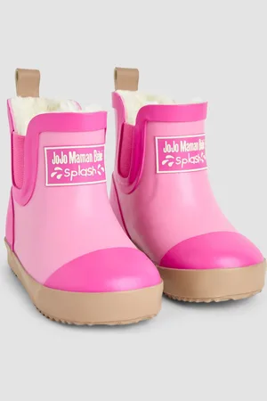 JoJo Maman Bébé Girls Light Cosy Lined Colour Block Wellies