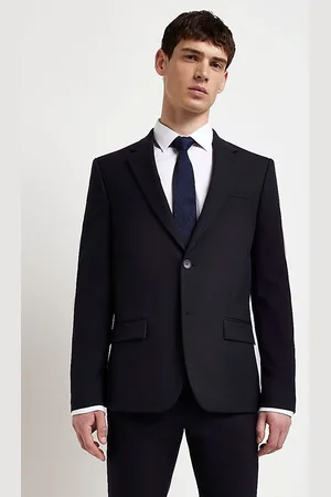 River Island Mens Dark Skinny 100% Cotton Twill Suit Jacket