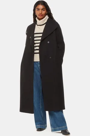 Whistles Womens Petite Morgan Funnel Neck Coat