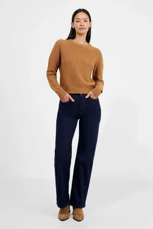 French Connection Womens Brown Lilly Mozart Crew Neck 100% Cotton Jumper