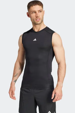 adidas Black Techfit Compression Training Sleeveless Vest