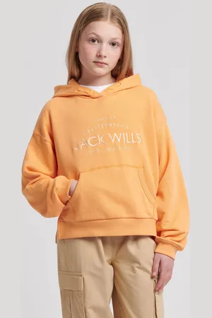 Jack Wills Girls Loose Fit Girls Orange Huntston 100% Cotton Hoodie