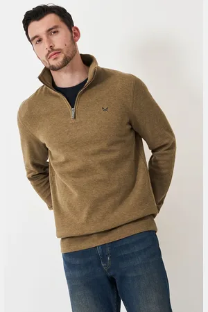 Crew Clothing Company Mens Blue Classic Quarter Zip Sweatshirt