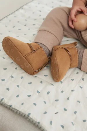 Next Tan Brown Warm Lined Baby Boots (0-2mths) Upto 3 Months (50