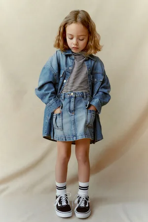 Next Girls Denim 100% Cotton Cargo Skirt (3-16yrs)