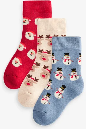 Next Boys Multi Cotton Rich Christmas Baby Socks 3 Pack