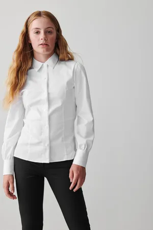 Clarks Girls Long Sleeve Senior Girls Fitted Lace Trim School Shirt