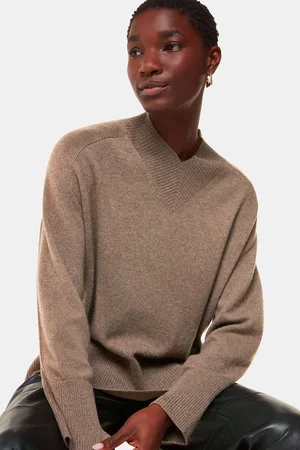 Whistles Womens Cashmere V-Neck Knit Jumper