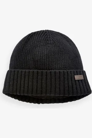 Barbour Mens Navy Blue Carlton Knitted Fleece Lined Beanie Hat