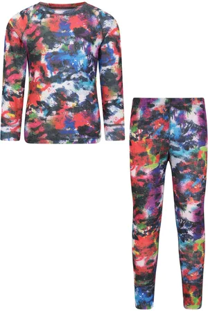 Mountain Warehouse Girls Kids Talus Printed Thermal Top And Joggers Set