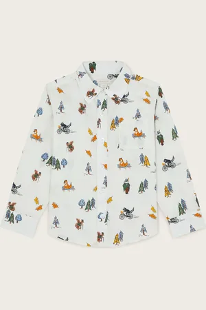 Monsoon Boys Park Print 100% Cotton Shirt