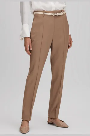 Reiss Womens Mink Neutral Wren Petite Slim Fit Suit Trousers