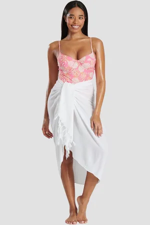 South Beach Womens Crinkle Viscose Fringed Sarong