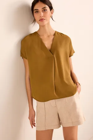 Next Womens Ochre Short Sleeve Overhead Top