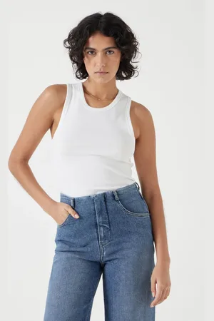 Hush Puppies White High Neck Ribbed Vest XL