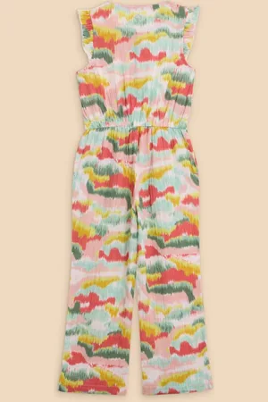 White Stuff Girls Tie Dye Printed 100% Cotton Jumpsuit