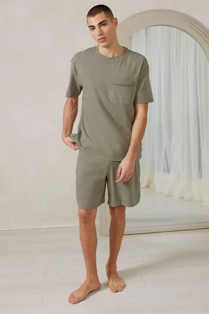Chelsea Peers Green Cotton Crew Neck Short Pyjamas Set M