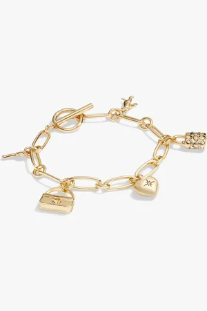Coach Gold Tone Iconic Charm Bracelet One