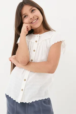 Fat Face Girls FatFace Emily Embroidered Blouse