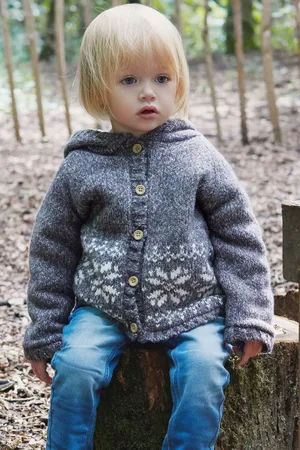 The Little Tailor Girls Baby Christmas Fairisle Pattern Fleece Lined Pram Coat Cardigan