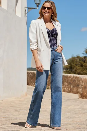 Sosandar Womens Double Breasted Blazer